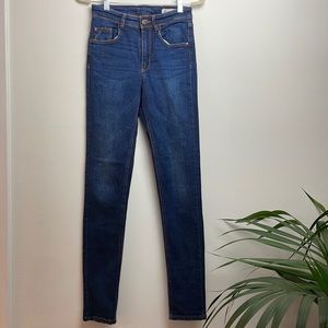 Zara high waisted dark blue skinny jeans